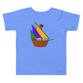 Bearable guy 123 riddle ship on blue t-shirt.