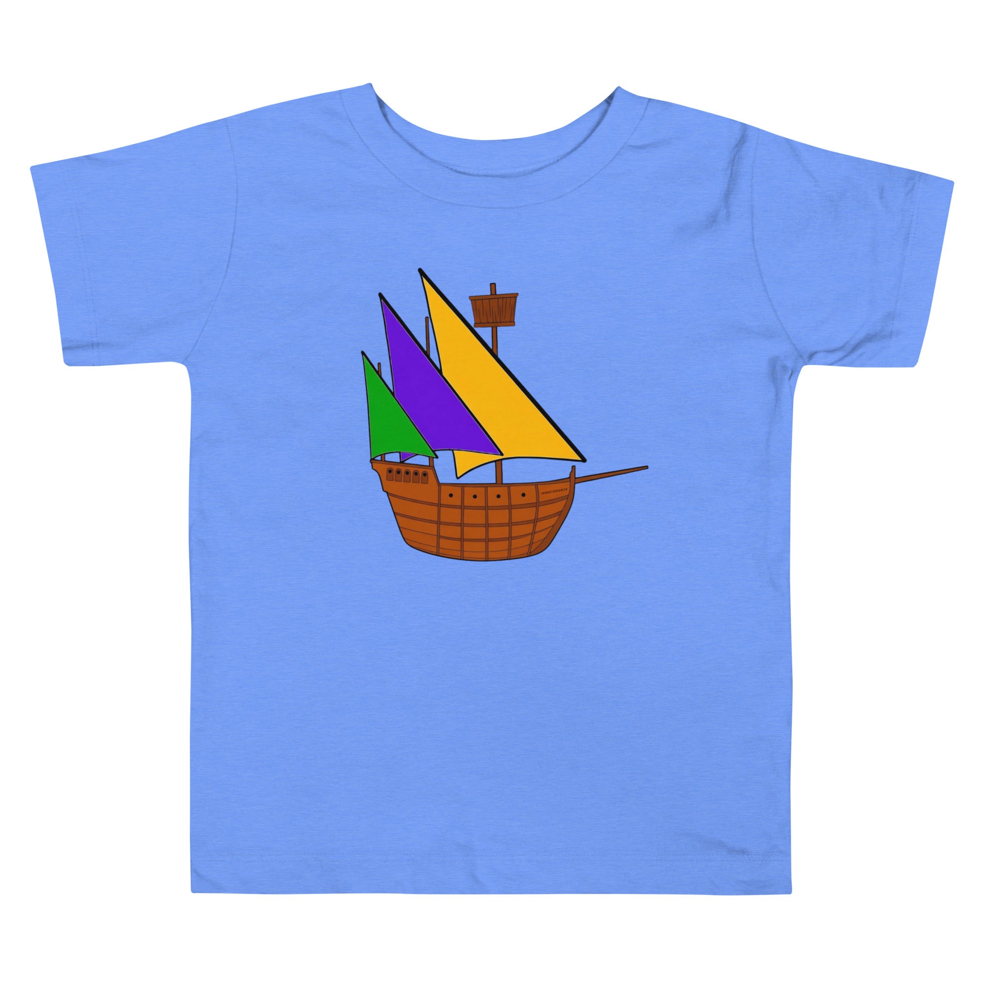 Bearable guy 123 riddle ship on blue t-shirt.