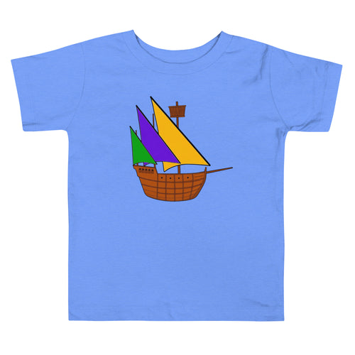 Bearable guy 123 riddle ship on blue t-shirt.